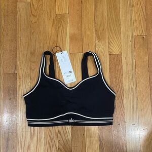 ALO Yoga Black and White Trim Sports Bra